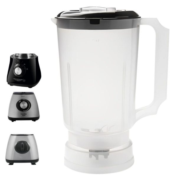 liquidificador com copo translúcido compatível All In One PR2 inox 430 e tampa preta 1,75 litros