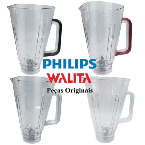 liquidificador Philips Walita com copo original HR2270 HR2271 HR2272 nas cores vermelho, preto e branco