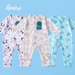 macacões bebê amore vira pé kit 3 peças 100% algodão com zíper para menino