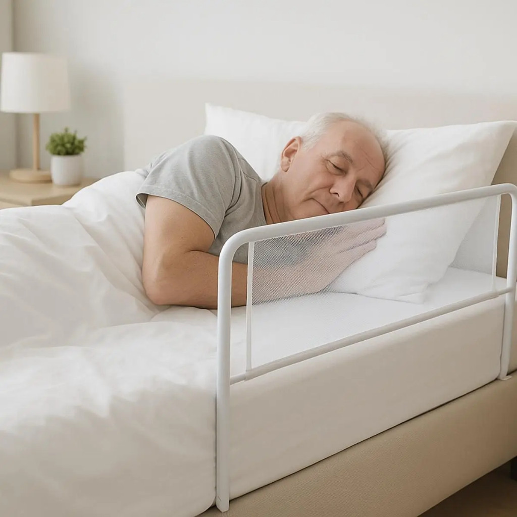 Movel pequeno grade de cama de proteção branca lisa para bebês, crianças e idosos