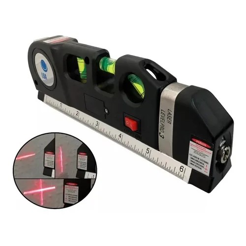 nível laser profissional trena Level Pro 3 estágios com 3/4 bolhas de nivel