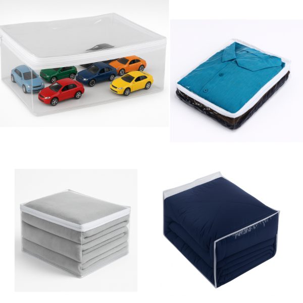 Organizador casa sacos PVC com zíper PP nos tamanhos P M G e Extra G