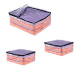 Organizador casa: 3 sacos multiuso transparentes com zíper preto para edredom, cobertas e toalhas