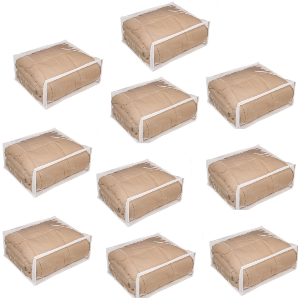 organizador casa para cobreleito com zíper kit 10 embalagens Isaplastic