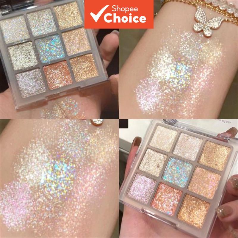 paleta sombra Dikalu 9 cores marrom neutro matte com brilho e glitter para o dia a dia