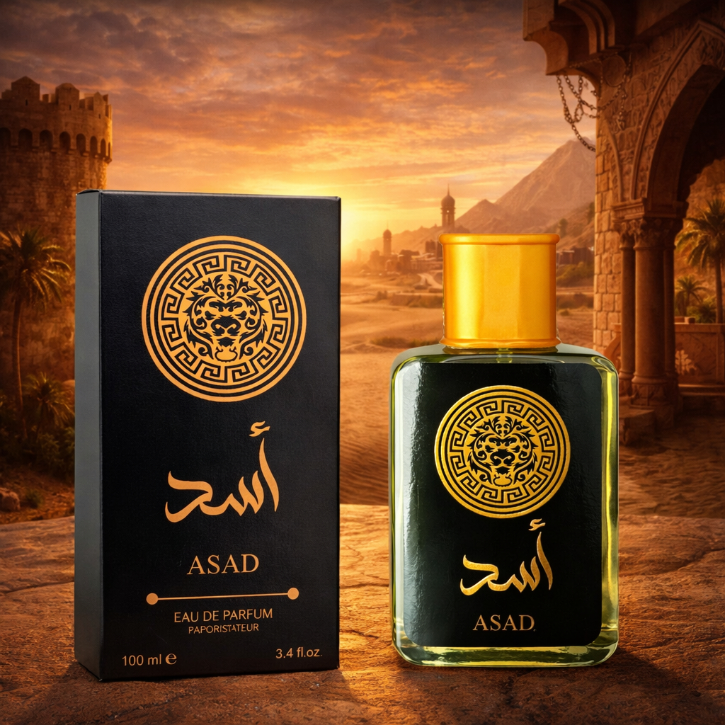 Perfume masculino Árabe Asad Amadeirado frasco elegante para homens