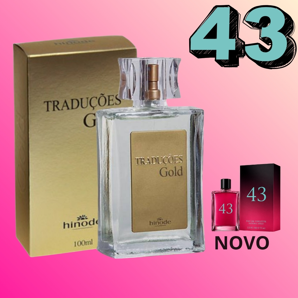 Perfume masculino Gold Nº43 Hinode 100ml e 50ml com fragrância woody oriental