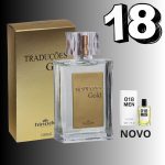 Perfume masculino Traduções Gold Nº18 Hinode 100ml e 50ml em nova embalagem