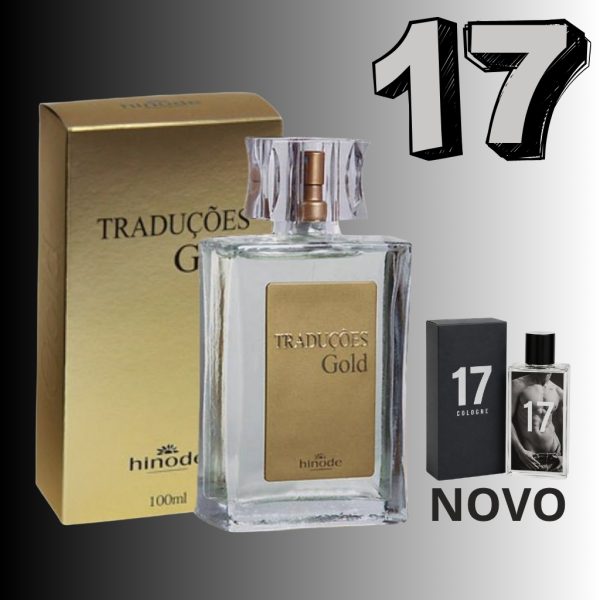 Perfume masculino Gold Nº17 Traduções Hinode 100ml e 50ml nova embalagem