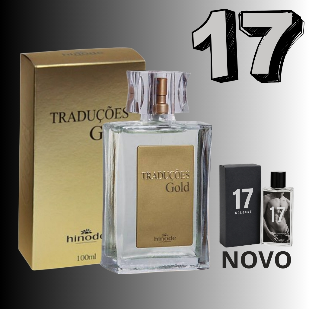 Perfume masculino Gold Nº17 Traduções Hinode 100ml e 50ml nova embalagem
