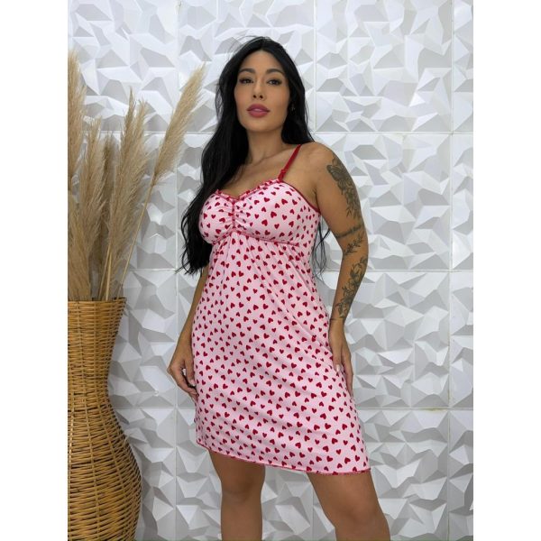 pijama feminino camisola em suede com regulagem premium Aurora