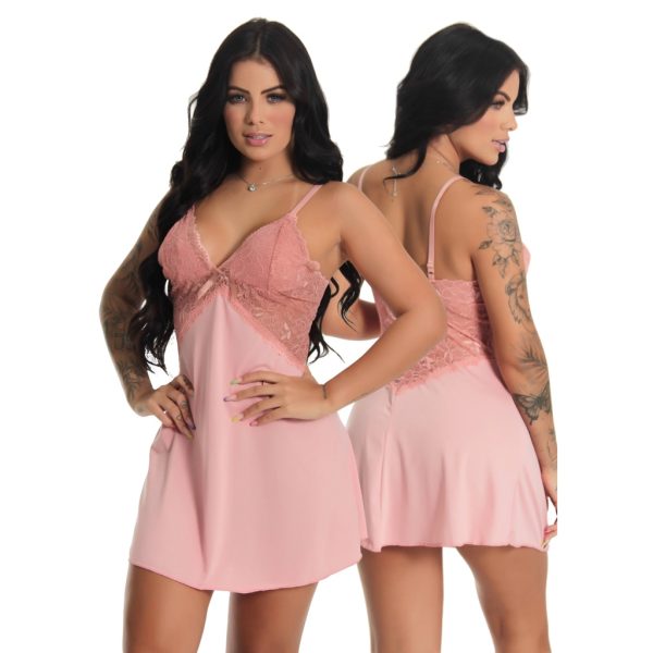 Pijama feminino camisola de renda sem bojo Marieta linha noite