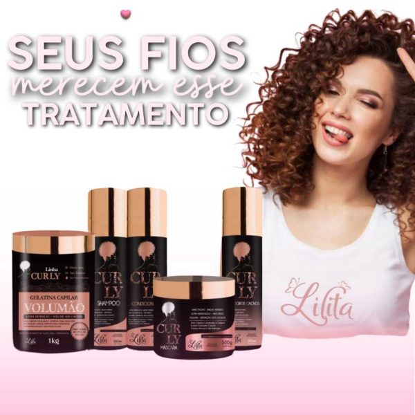 produto cabelo Kit Cachos tratamento intenso com 5 produtos e gelatina para memorização das curvas