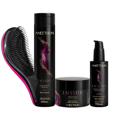 produto cabelo Kit ANEETHUN com 3 produtos e escova para reconstrução capilar