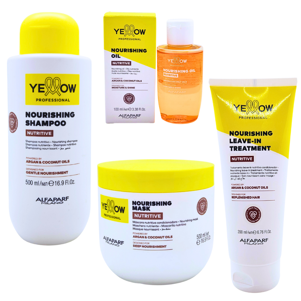 produto cabelo Kit Yellow Nutritive Alfaparf com 4 produtos da linha amarela