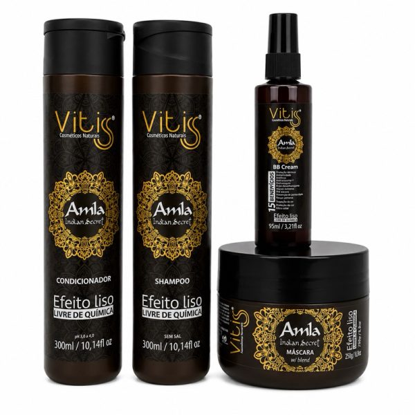 Produto cabelo Efeito Liso Vitiss com 4 produtos livres de química para alisamento caseiro