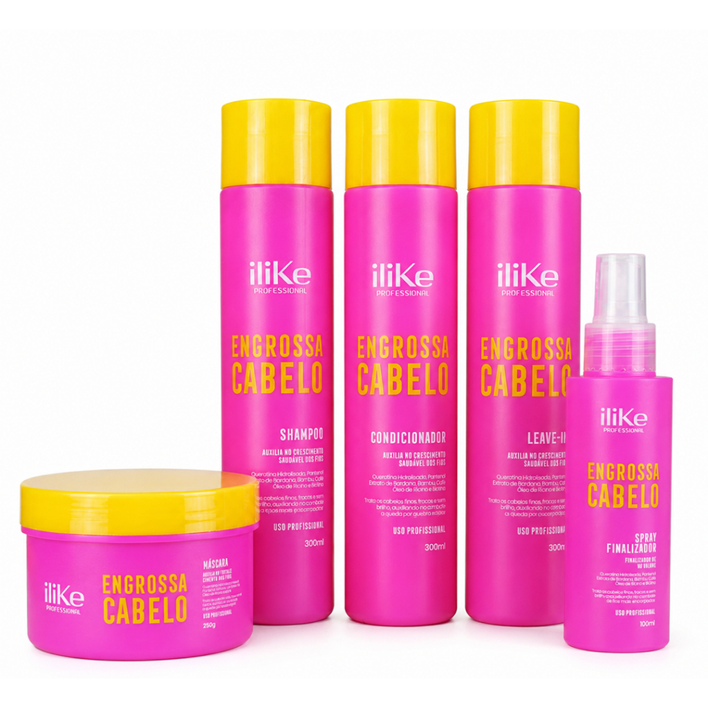 produto cabelo Kit iLike Engrossa Cabelo 5 produtos para volume e espessura