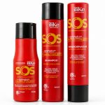 produto cabelo Kit ILIKE SOS Antiemborrachamento com 3 produtos para reconstrução capilar
