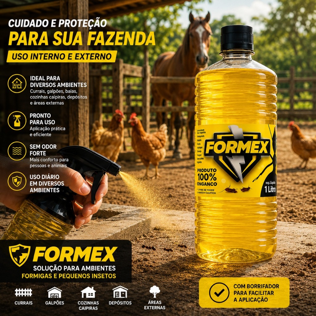 produto limpeza casa Formex 1L com spray borrifador para locais de passagem e frestas