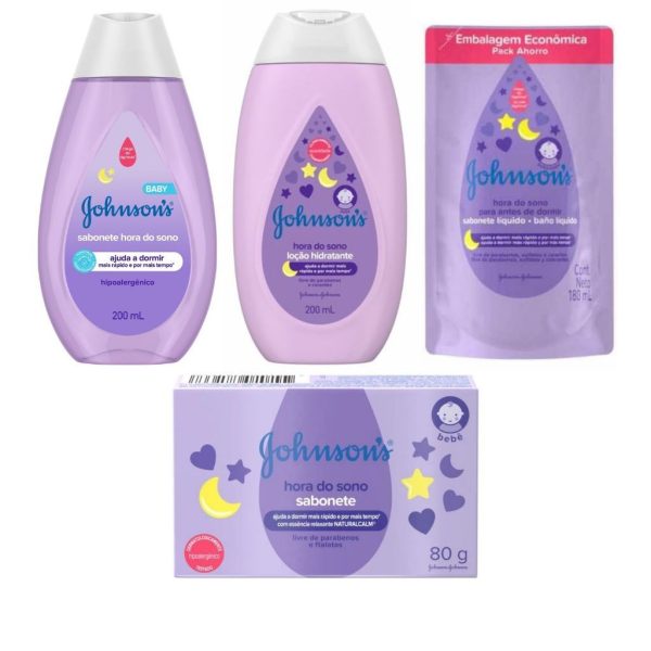 produtos bebe no Kit Hora do Sono Johnson's Baby com 4 itens para a rotina de sono
