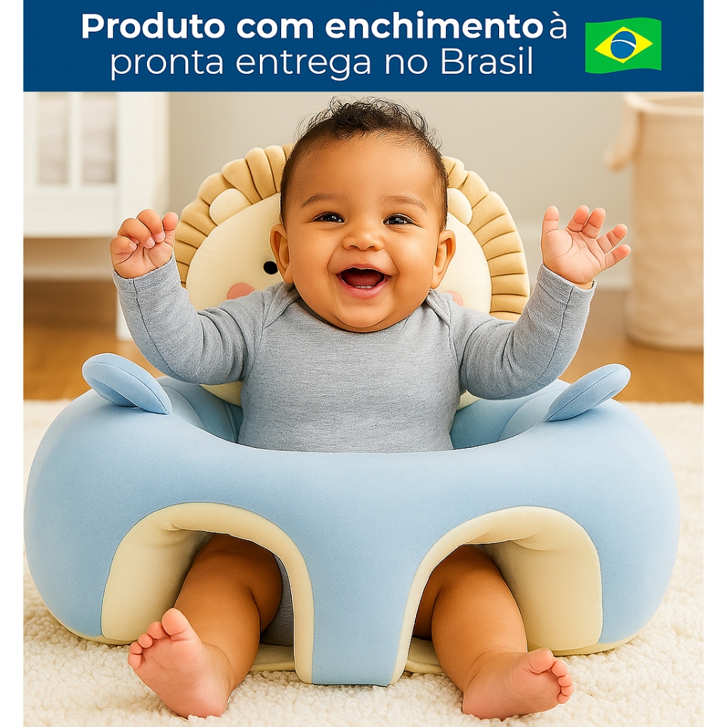 produtos bebe: Almofada Assento Infantil Antiqueda em pelúcia antialérgica para conforto e postura
