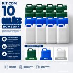 produtos bebe Kit 10 Galão Bombona Plástico 5L Verde com tampa de rosca para água e limpeza