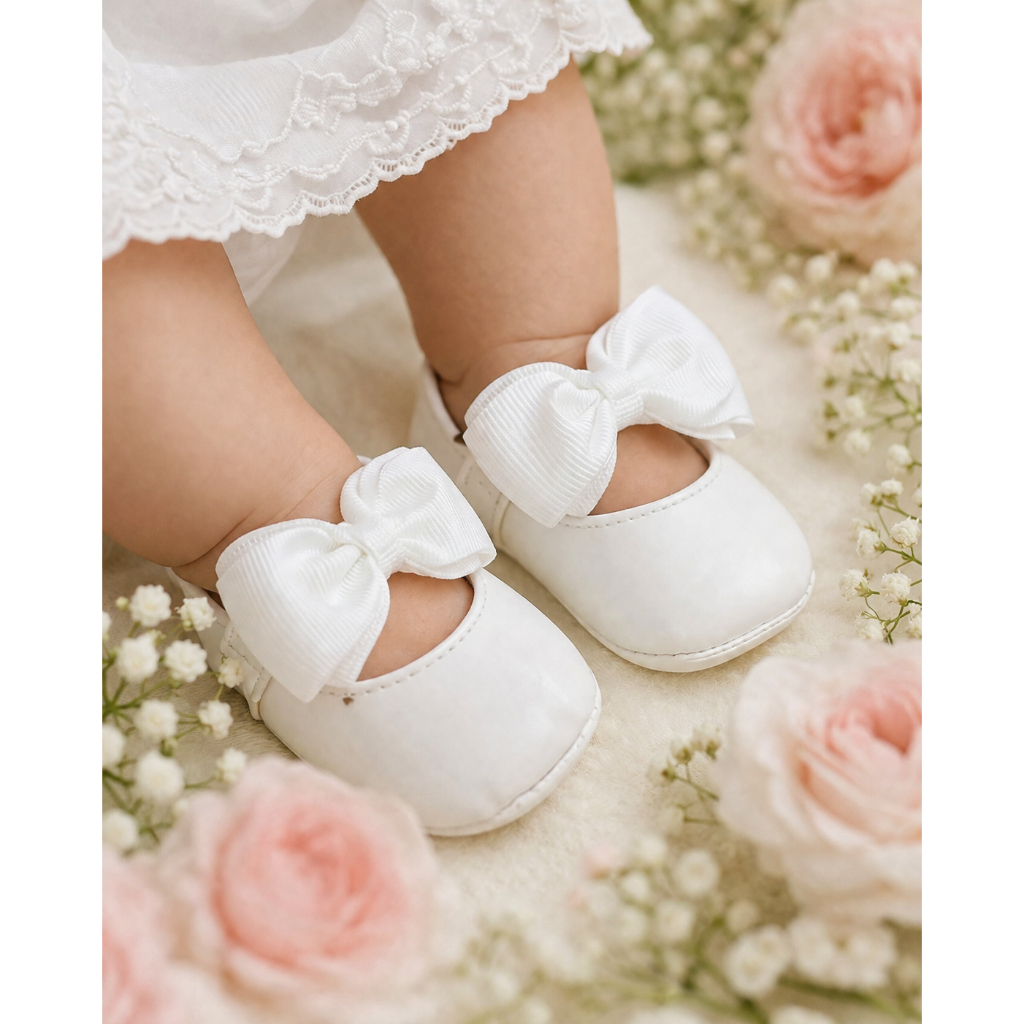 produtos bebe sapatinho de menina com laço delicado e brinde