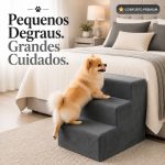 Produtos pet: escada escadinha antiderrapante cinza D26 para cães e gatos