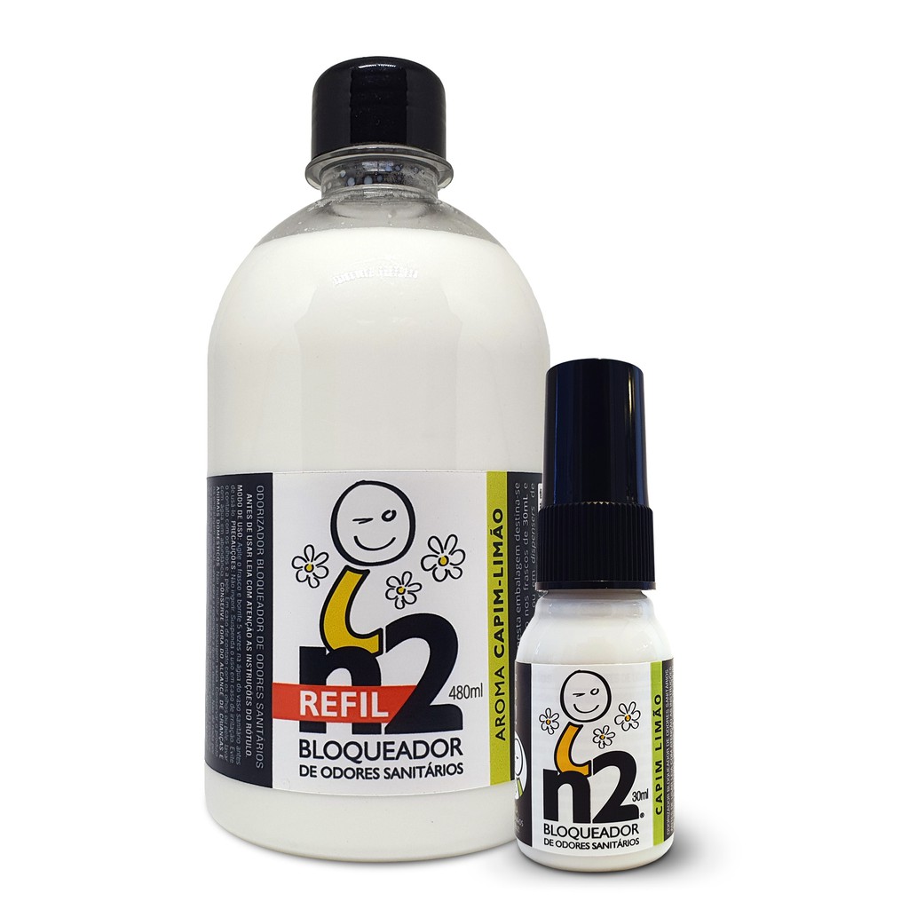 produtos pet com Kit Refil n2 Bloqueador de Odores Sanitários 510ml capim-limão