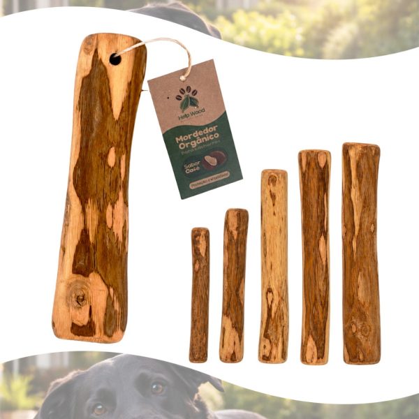produtos pet mordedor para cachorro natural de madeira de café sabor coco antiestresse