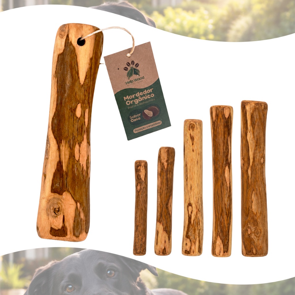 produtos pet mordedor para cachorro natural de madeira de café sabor coco antiestresse