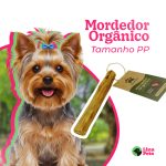 Produtos pet: mordedor natural de madeira café sabor coco 13x2cm para cachorro