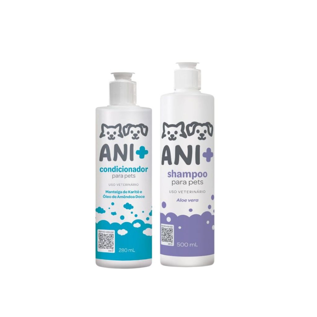 produtos pet Kit Shampoo e Condicionador Ani+ Pet Society para cães e gatos