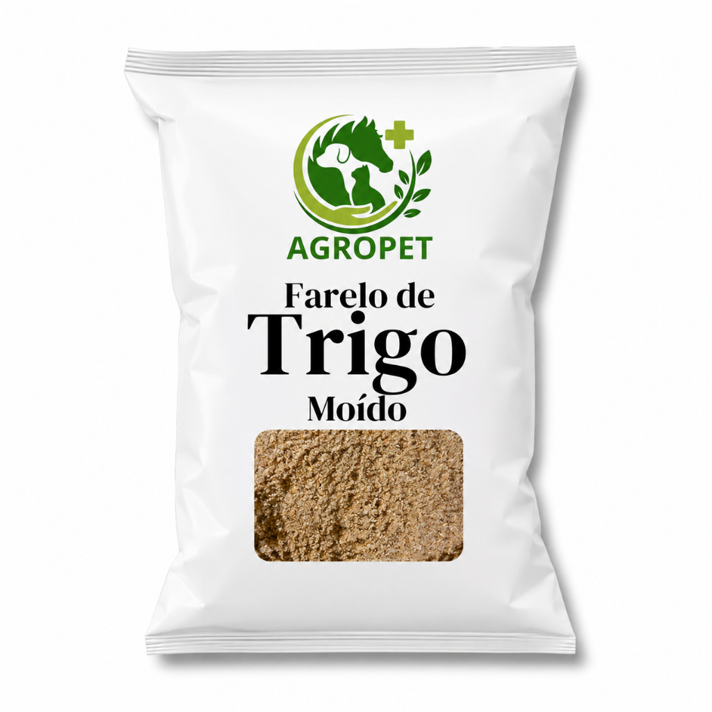 Produtos pet Farelo de Trigo 1kg natural rico em nutrientes para animais
