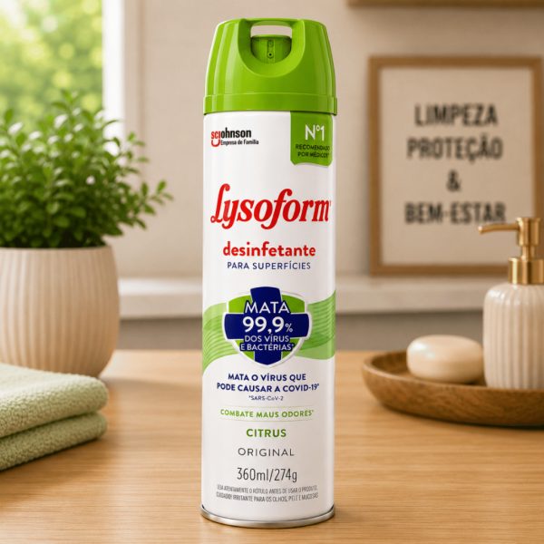 Produtos pet: Desinfetante Lysoform Aroma Citrus 360ml seguro para animais