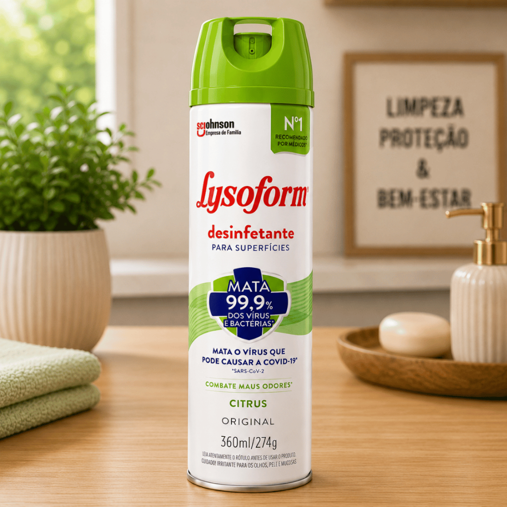 Produtos pet: Desinfetante Lysoform Aroma Citrus 360ml seguro para animais