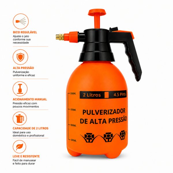 Pulverizador de alta pressão 2L borrifador para jardim e uso agrícola