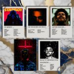 Quadro decorativo The Weeknd com discografia completa em MDF 30x20cm Full HD