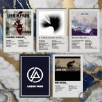 quadro decorativo Linkin Park com discografia completa em MDF 30x20cm Full HD