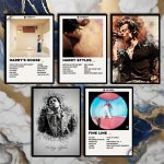 quadro decorativo Harry Styles discografia de álbuns em MDF 30x20cm Full HD