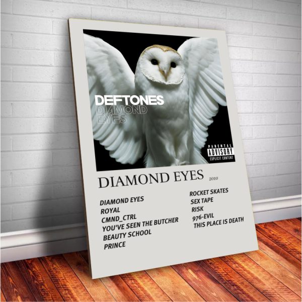 Quadro decorativo Deftones com discografia completa em MDF 30x20cm Full HD