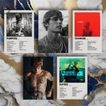 quadro decorativo Justin Bieber Discografia Album em MDF 30x20cm Full HD