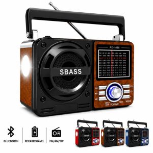 os 8 melhores fones de ouvido e caixas de som bluetooth em 2026 8 Rádio caixa de som Bluetooth recarregável com lanterna retrô portátil FM AM USB SD pilha