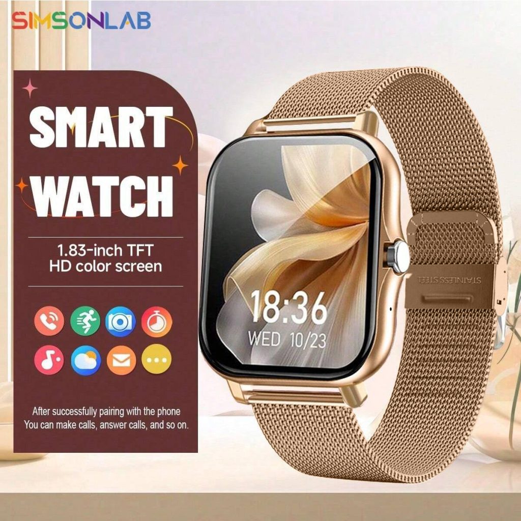 rastreador bluetooth Smartwatch 2025 com chamada Bluetooth e rastreamento de fitness para Android e iOS