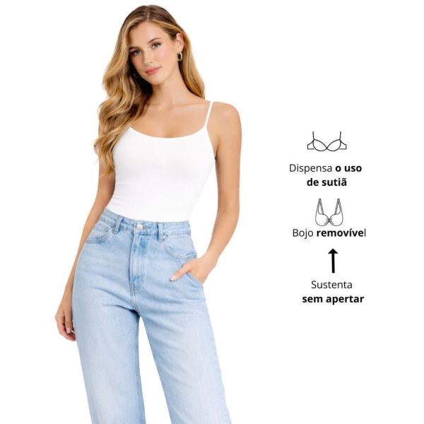 Regata feminina blusa alça fina poliamida premium com bojo removível