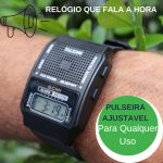 Relógio masculino que fala a hora para deficiente, cego ou idoso com design discreto
