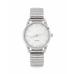 relogio masculino Dália White Silver 35mm com fundo branco e acabamento prateado