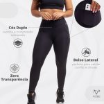 Roupa fitness feminina: legging cintura alta com cós duplo e bolso da VIÉRE