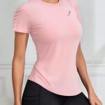 Roupa fitness feminina: camiseta dry fit Lamovie para academia, corrida e caminhada com proteção UV