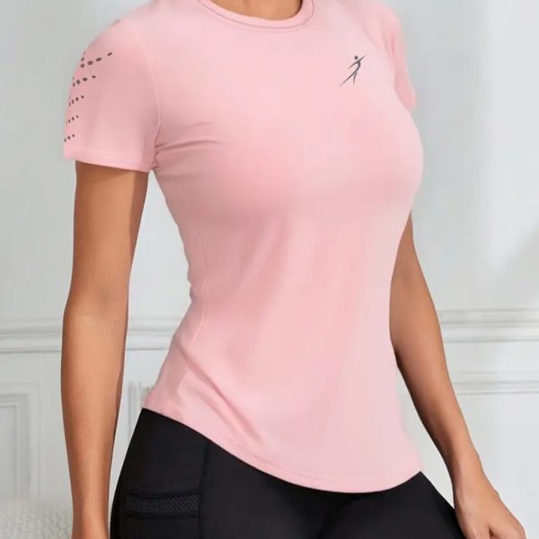 Roupa fitness feminina: camiseta dry fit Lamovie para academia, corrida e caminhada com proteção UV